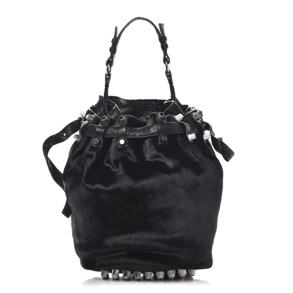 Alexander Wang Handbags - Alexander Wang Black Drawstring Studded Bucket Bag